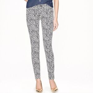 J. Crew Mid-Rise Navy & White Toothpick Jeans.